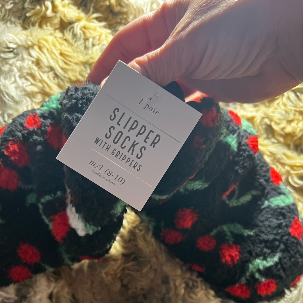 Target Black and Red Slipper Socks with Grippers